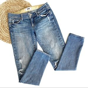 PAIGE Skyline Ankle Peg Distressed Jeans